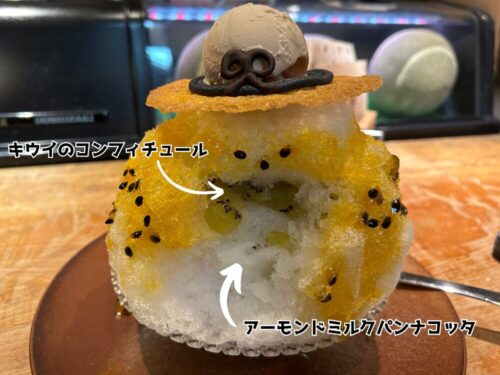 ななかま堂のかき氷の麦わらの甘味２