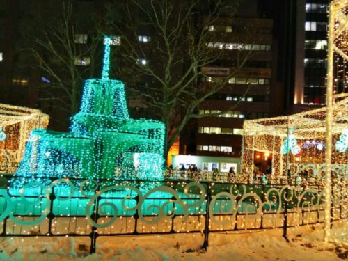 ミュンヘンクリスマス市のイルミネーション