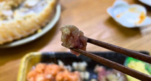 銀鱗(高槻商店)のまぐろとサーモンのたたき