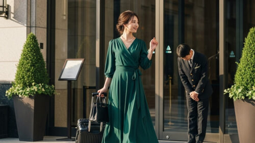 ホテルを利用する女性