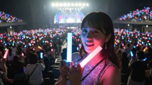 ライブを楽しむ女性