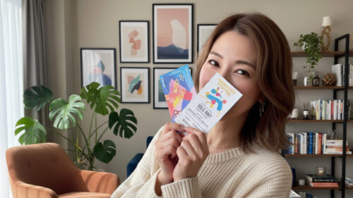 チケットを手に入れた女性