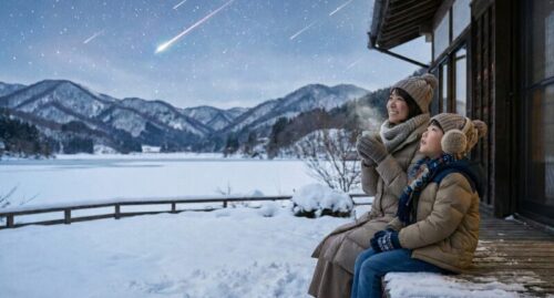 冬の夜空を見上げる